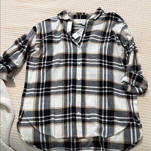 Plaid Button-Up Shirt